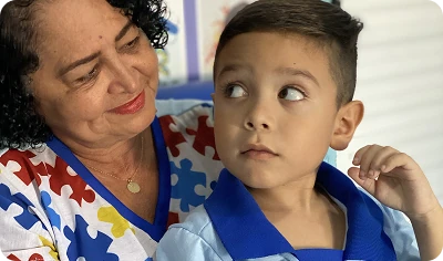 Dona Eunice e o neto Benjamim